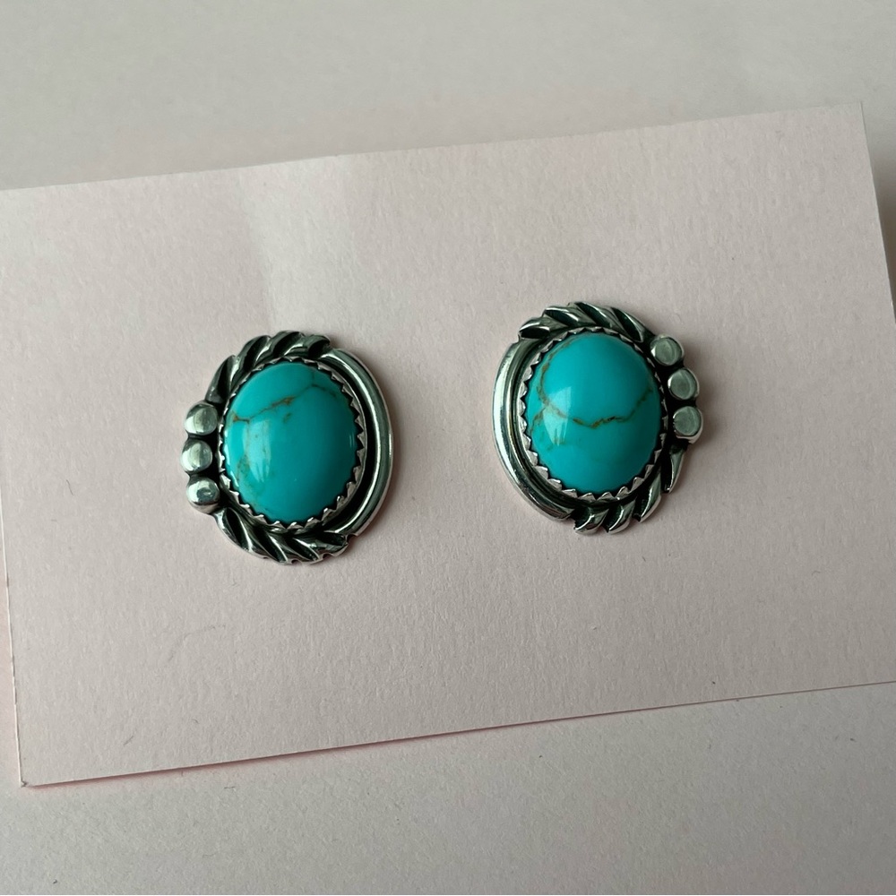 Turquoise Sterling Silver Stud Earrings